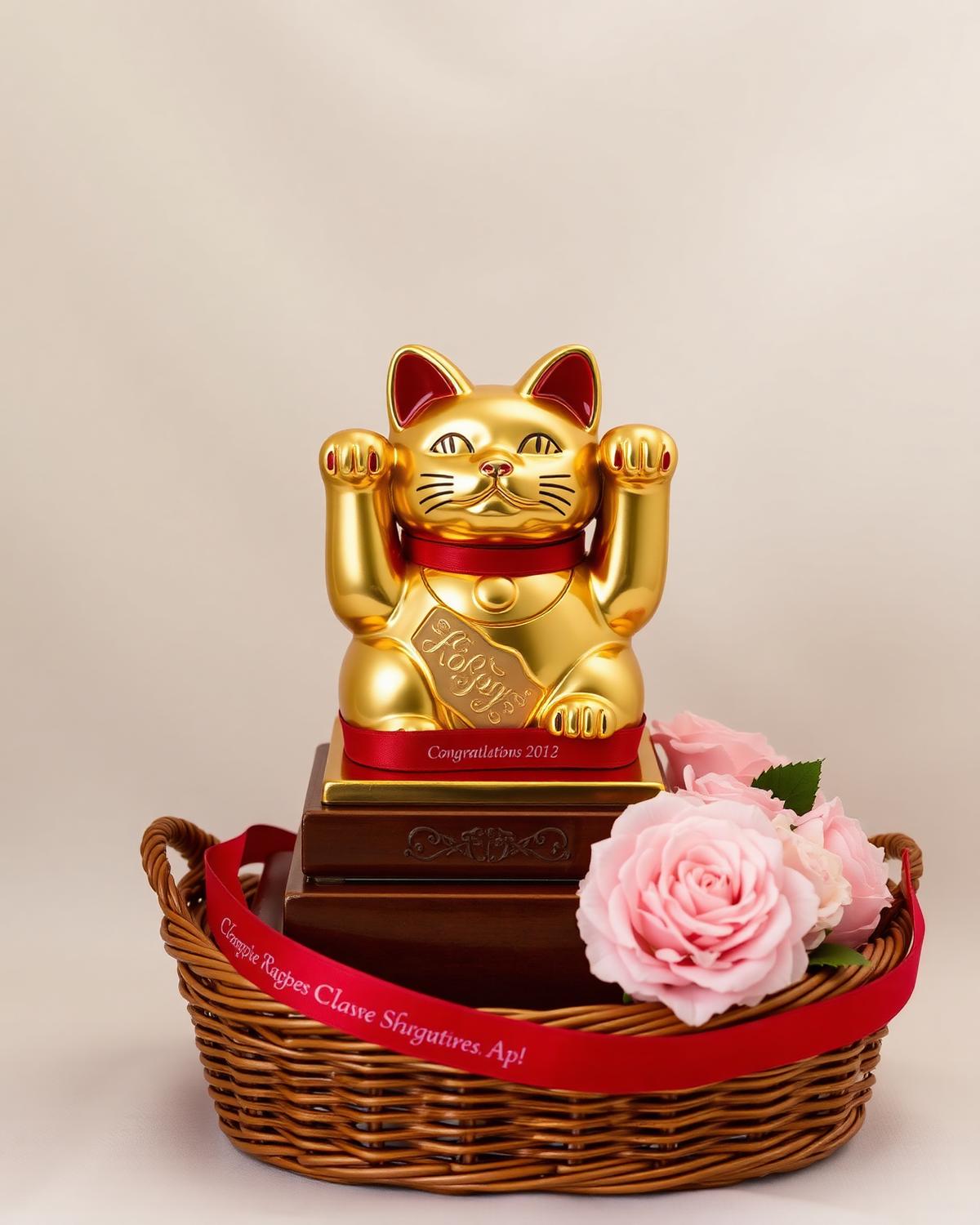 Prosperous Fortune Cat Basket